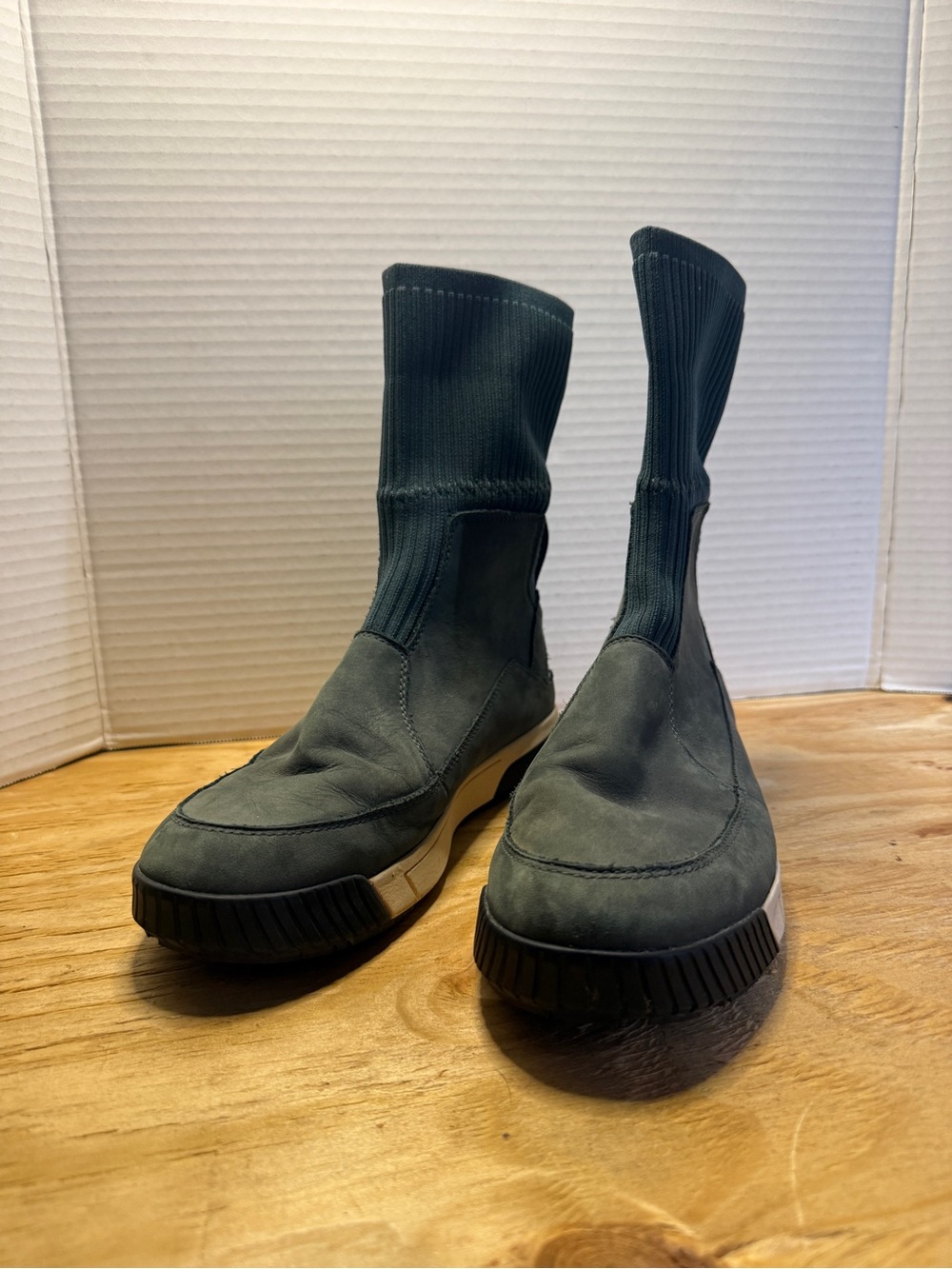 The North Face Women's Sock-Style Ankle Boots in Dark Green